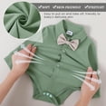 thumbnail image 3 of SANMIO Baby Boy Clothes Suits Infant Gentleman Outfit Collared Dress Shirt+Vest+Tie+Corsage+Pants 5Pcs Baby Suit Sets, 3 of 6