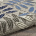 thumbnail image 3 of 4â€™ x 6â€™ Gray and Blue Leaves Indoor Outdoor Area Rug, 3 of 10