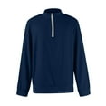 thumbnail image 6 of Resicozy Mens Quarter Zip Pullover Slim Fit Lightweight Solid Color Sweater Casual Mock Neck Sweater Dark Blue L, 6 of 6