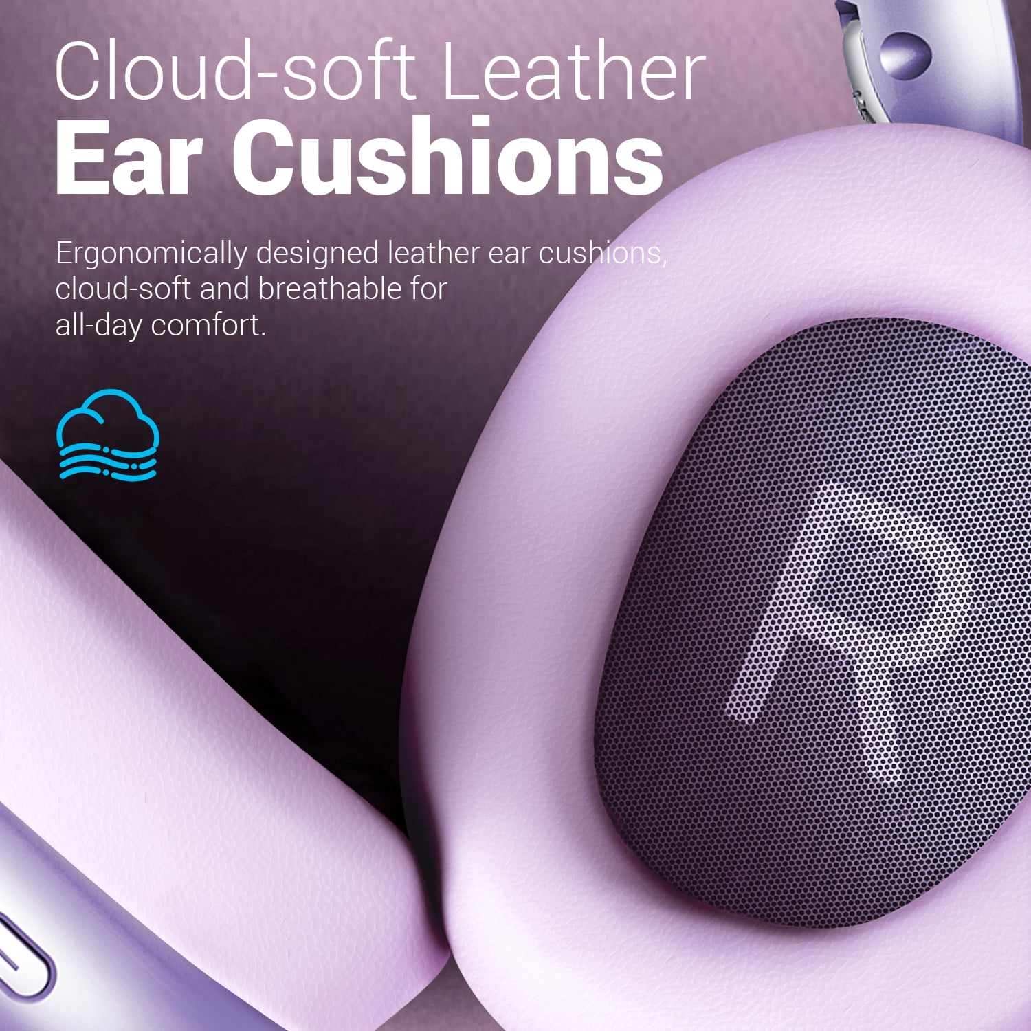 Mahipey Y01 Wireless Over-Ear Headphones with Active Noise Cancelling,Hi-Res Audio,48H Playtime,Foldable Design Bluetooth Headphones for iPhone/Samsung/Android/PC(Purple) thumbnail 8