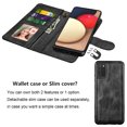 thumbnail image 3 of Ebizware Samsung Galaxy A02S Leather Wallet Case with Card Holder for Women Men, Phone case RFID Blocking Flip [Detachable] Kickstand Cover with Strap for Galaxy A02S, Black, 3 of 8