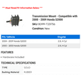 thumbnail image 2 of Transmission Mount - Compatible with 2000 - 2009 Honda S2000 2001 2002 2003 2004 2005 2006 2007 2008, 2 of 2