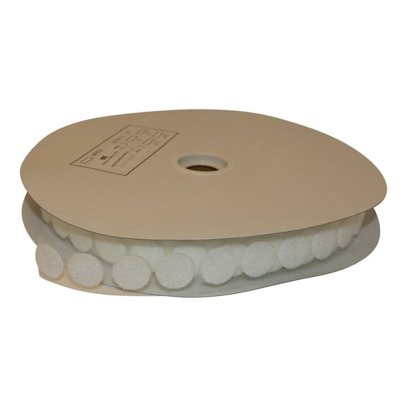 FindTape 7/8-inch Diameter Hook and Loop Self-Adhesive Dots: 900 per roll /  Loop-Side Only (White) [900 coins/roll]