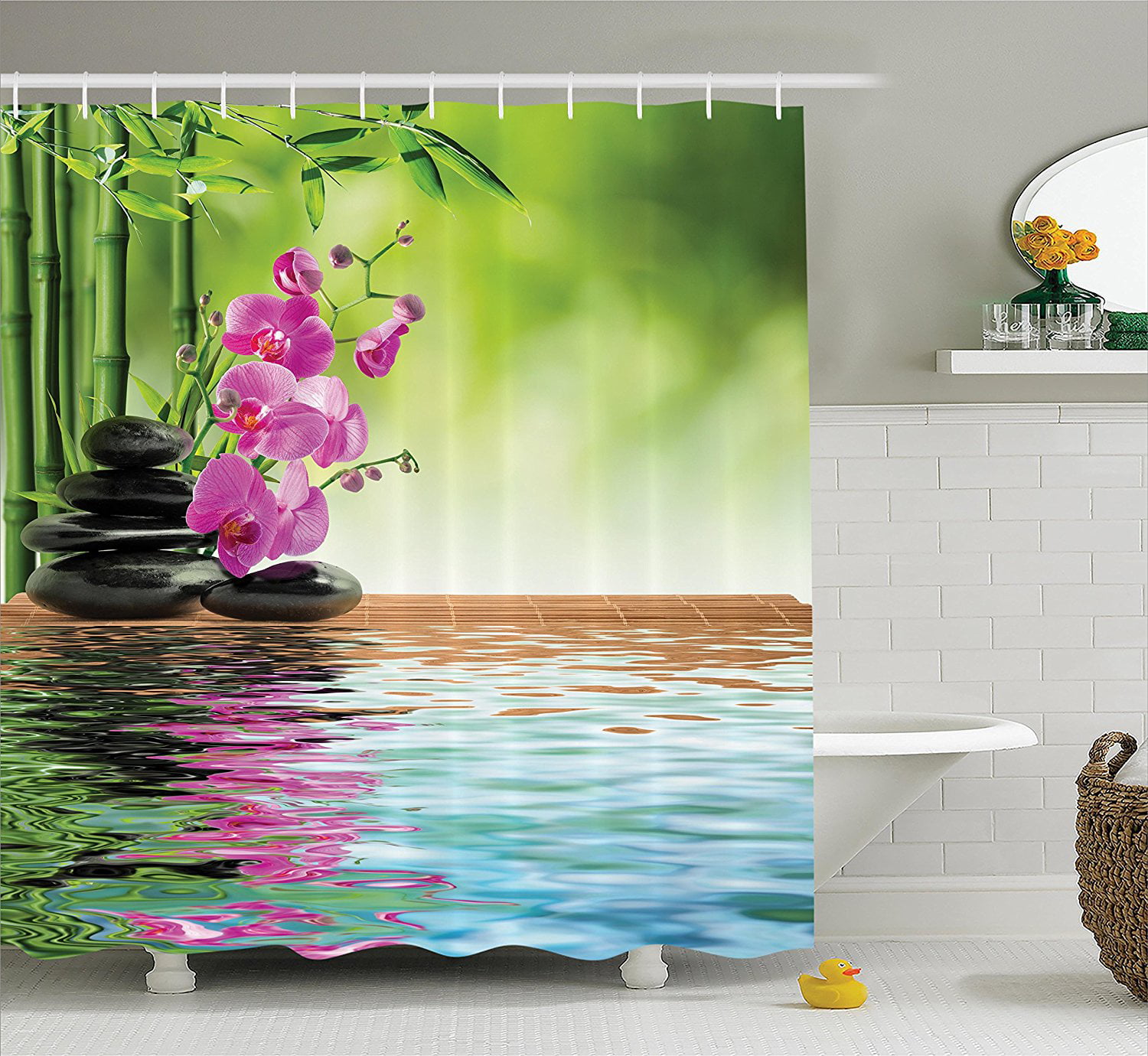 Details about   Floral Orchid Wellness Classic Modern Waterproof Bath Drape Shower Curtains DIY 