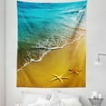 thumbnail image 1 of Scenery Tapestry, Tropical Island Beach Caribbean Atlantic Ocean Scenery Art Print, Fabric Wall Hanging Decor for Bedroom Living Room Dorm, 5 Sizes, Pale Blue and Marigold, by Ambesonne, 1 of 1