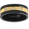 thumbnail image 4 of Pompeii Men's Black & Gold Plated Tungsten 8mm Lab Created Diamond Wedding Band (,), 4 of 4