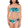 thumbnail image 2 of SALT + COVE Women's Green Ruffled Smocked Bandeau Swimsuit Top XS, 2 of 2