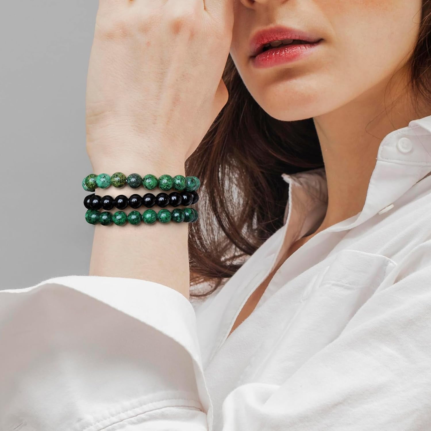 3 PCS Healing Crystal Bracelets for Women 8mm Natural Stone