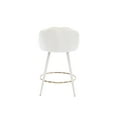 thumbnail image 3 of Guyou 25.5" Bar Stool Set of 2, Modern Velvet Upholstered Counter Height Barstools with Petal Back and Gold Metal Ring Footrest for Kitchen Island Home Bar Restaurant, Cream, 3 of 13