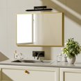 thumbnail image 4 of BEAUTYPEAK 24"x36" Bathroom Mirror Wall Mirror with Rectangular Metal Frame, Gold, 4 of 17