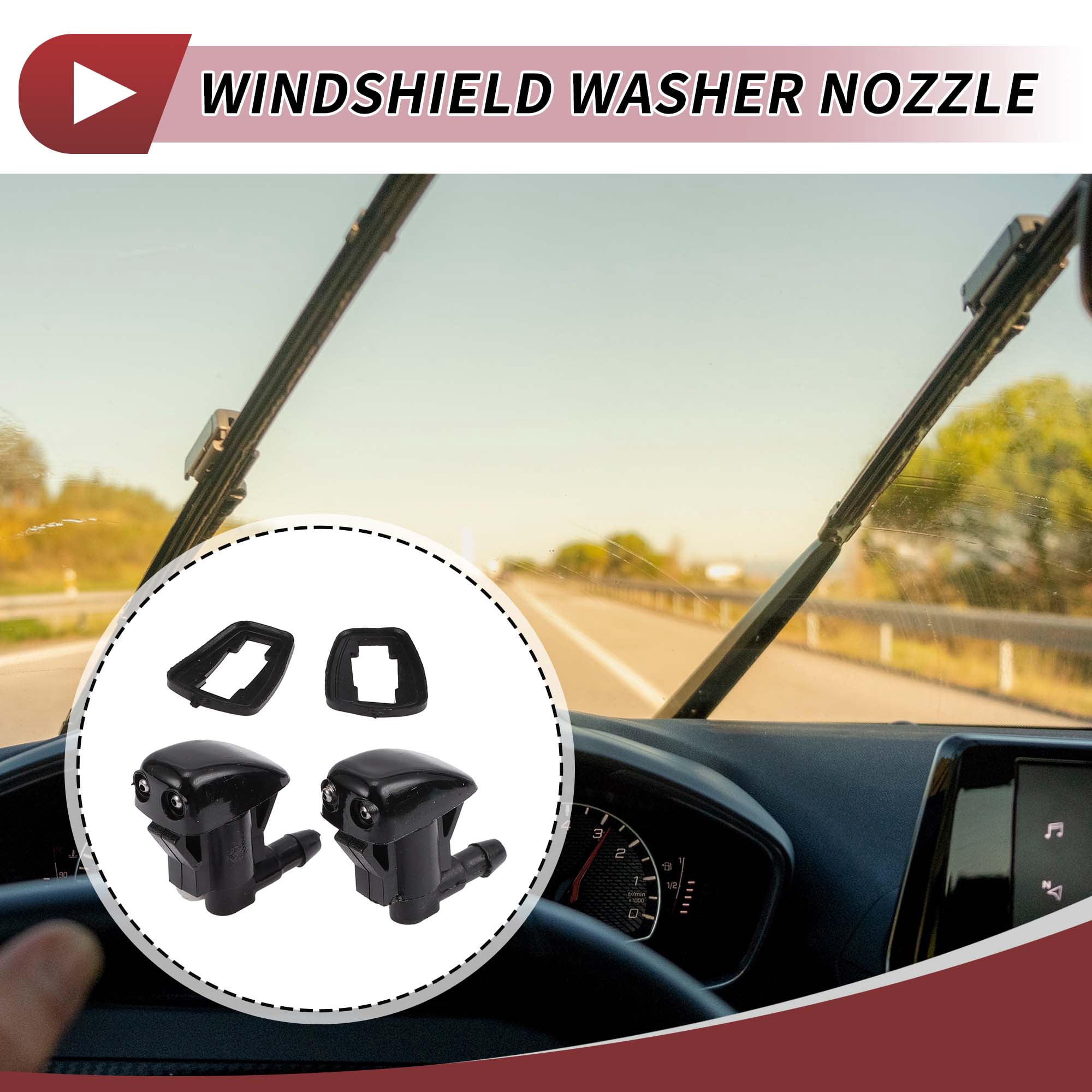 Unique Bargains 2pcs Washer Nozzle for Toyota Corolla 2005-2008 Black Plastic
