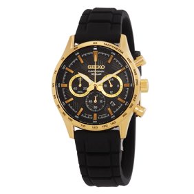 Seiko Essentials Men's Black Dial Quartz Chronograph Watch SSB446