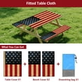 thumbnail image 3 of KENOBE 6FT Picnic Table Cover Set, Waterproof Windproof Fitted Tablecloth for 72" Tables, US Flag, 3 of 7
