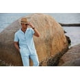 thumbnail image 6 of COOFANDY Men's 2 Piece Casual Linen Outfit - Beach Button Down Shirt & Loose Pant Sets, 6 of 16