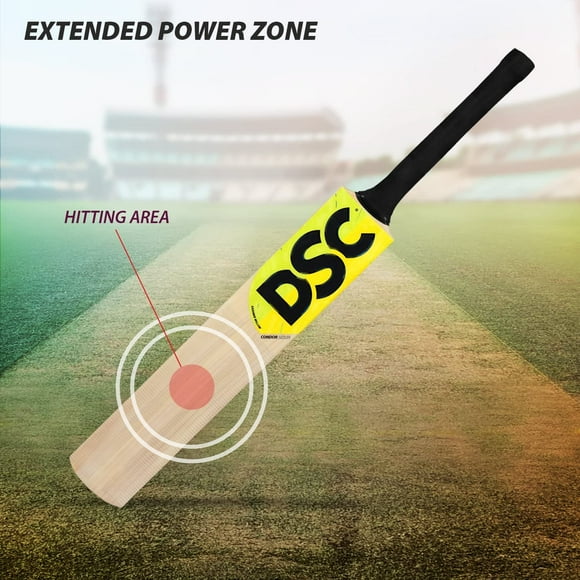 DSC Condor Sizzler Light Weight Kashmir Willow Cricket Bat for Leather Ball with Cover | Size 6 , Multicolour