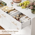 thumbnail image 3 of Homfa Modern Buffet Cabinet with 4 Drawers and 4 Doors, 59" W Sideboard Buffet Storage Cabinet with Shelves, for Kitchen Living Room Bedroom, White, 3 of 8