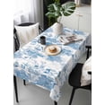 thumbnail image 6 of Navy Blue Flowers Table Cloth, Watercolor Summer Botanical Floral Waterproof Tablecloth for Rectangle Tables, Reusable Washable Fabric Table Cover for Restaurant Kitchen Dining Tables 54"x108", 6 of 6