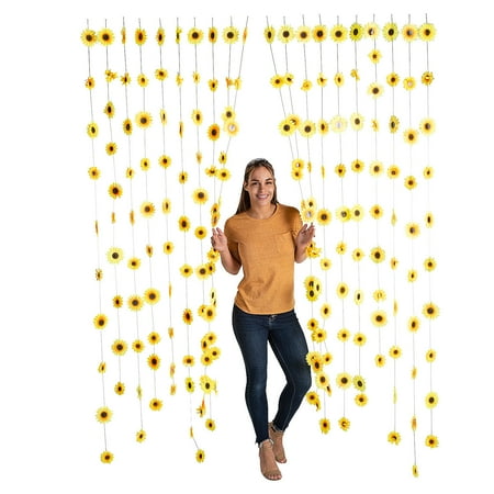 Sunflower Hanging Curtain Backdrop Party Decor Wedding 1 Pieces