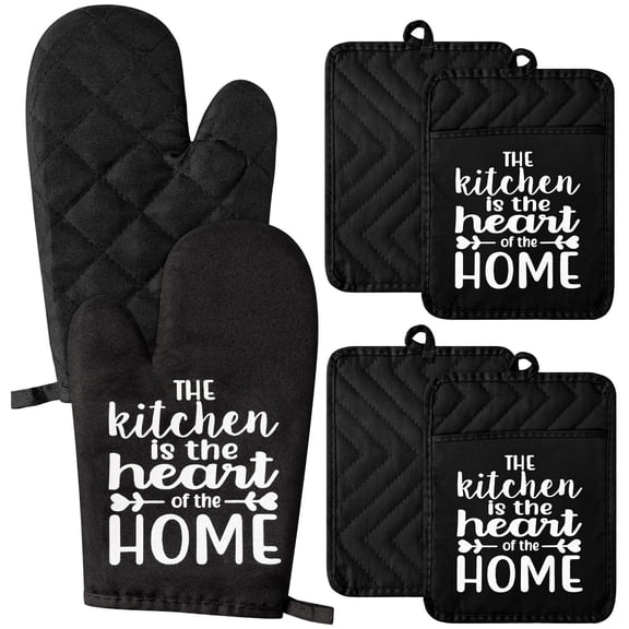 2ooya Heat Resistant Oven Mitt Gloves Set for Cooking Baking,6 Count