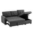 thumbnail image 1 of Infini Reversible Fabric Sleeper Sofa & Storage Chaise Set in Dark Gray, 1 of 8