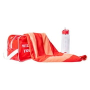 Silver One Water Resistant Active Kit Gym Sports Bag - Includes Water Bottle and Gym Towel