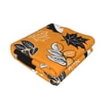 thumbnail image 2 of KLL Bold Black and White Leaves Orange Print Fleece Throw Blanket, Horizontal Fleece Bedding Cute Soft Blankets Comfy Fleece Flannel Plush Home Decor for Couch & Bed -40"x30", 2 of 9