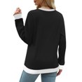 thumbnail image 5 of Busydd Sweatshirt for Women Fleece Long Sleeve Crewneck Sweatshirts Fashion Color Patchwork Sweatshirts Pullover Tops Casual Loose Oversized Sweatshirts Fall Sweatshirt Hoodies, 5 of 8