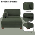 thumbnail image 4 of UIXE Oversized Corduroy Chaise Lounge w/Pillows Indoor Recliner Lounge Chair with Ottoman, Right Arm Chaise Upholstered Single Lounge Sofa, Green, 4 of 8