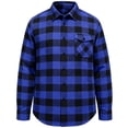 thumbnail image 2 of Tiijoy Girls Long Sleeve Button Up Shacket Casual Flannel Shirt Jacket, Blue, Sizes 4-14, 2 of 5