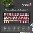 thumbnail image 3 of Clavier Sans Fil Bluetooth, 84 Touches Touches Rondes Rétro Mignonnes, 3 of 5