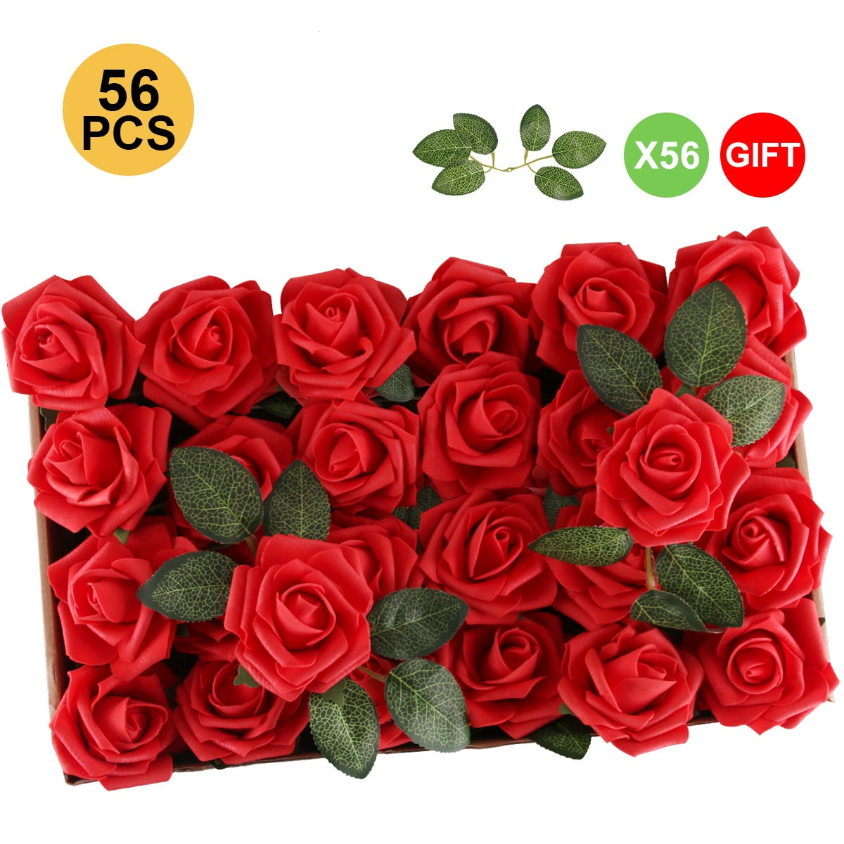 12-Red Rose 20" Bush Love Silk Flower Home Patio Wedding Decors DIY Crafts US 