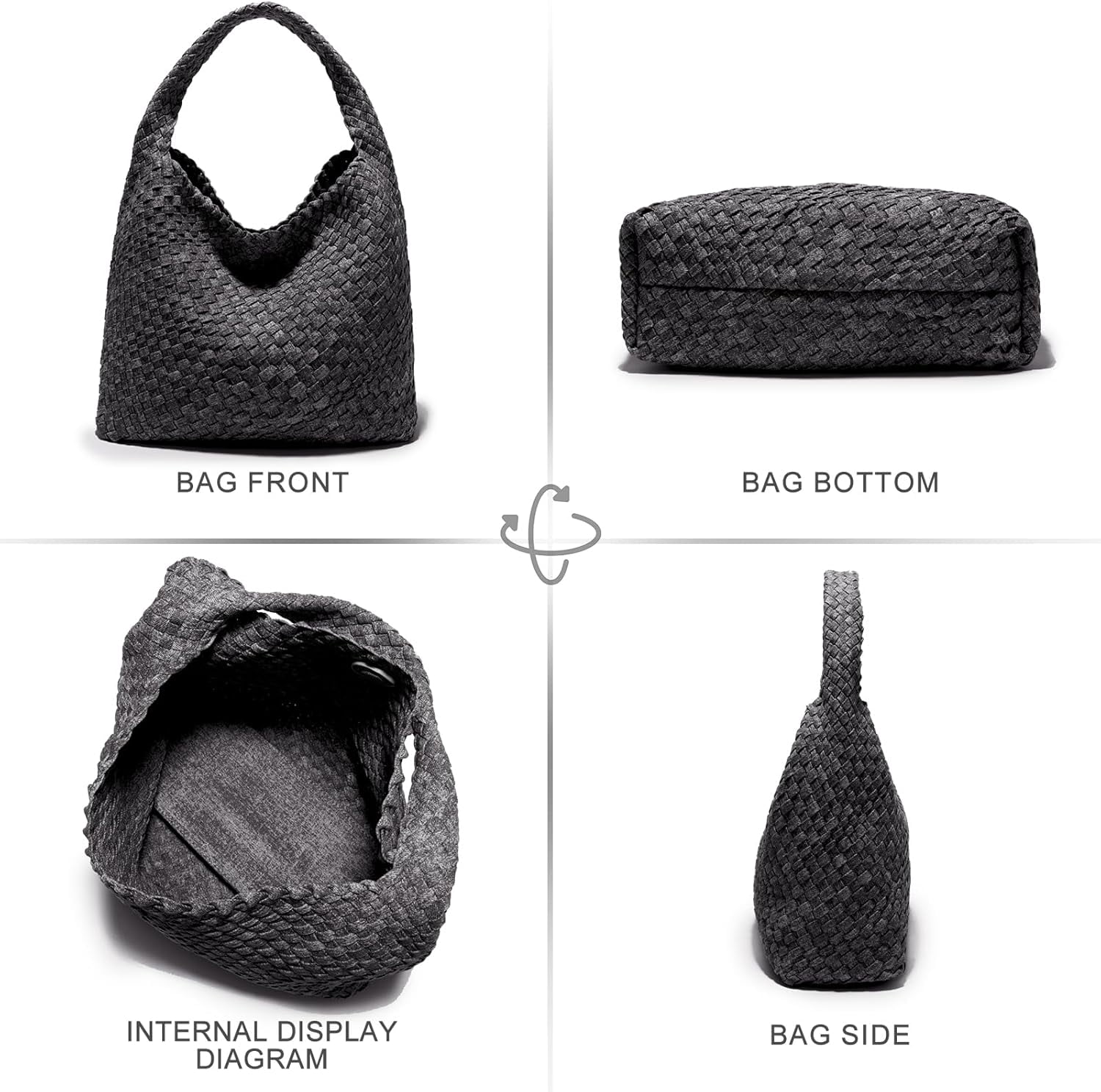 Woven Bag Purses and Handbags Woven Vegan Leather Bag For Women Woven Tote Bag Shoulder Bag Top-Handle Bag With Purses