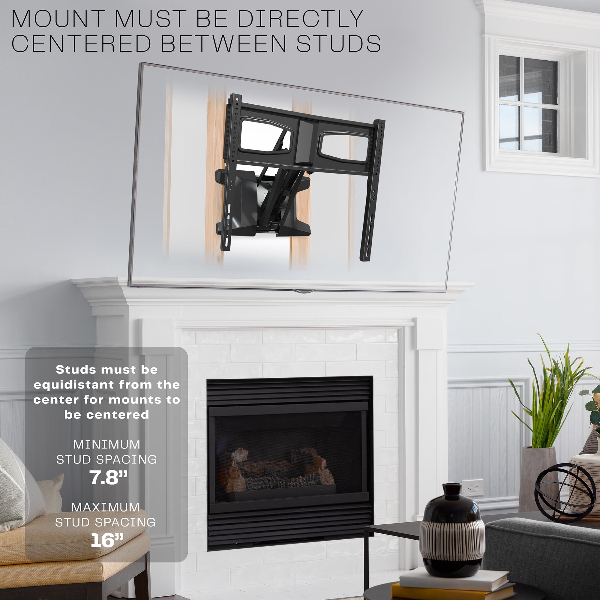 VIVO Black Electric Adjustable TV Above Fireplace Mount for 37" to 70" Screens