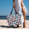 thumbnail image 3 of Wukai Heart Panda Print Zipper Bag,large Beach Tote Bag,Waterproof Sandproof Bag,Grocery and Picnic Tote Travel Bag, 3 of 5