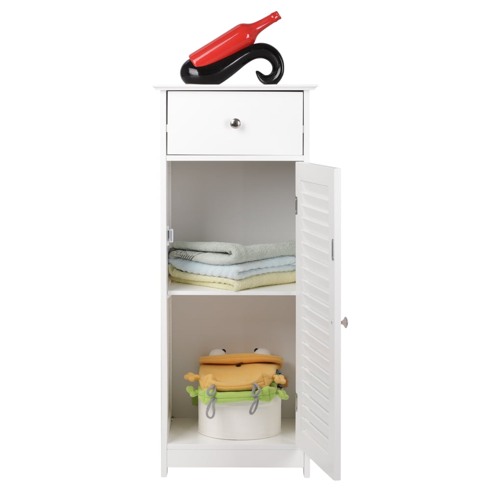 Lowestbest Modern Chest of Drawers, Bathroom Cabinet, Wooden Floor Cabinets, Waterproof and Moisture-Proof Entryway Cabinet Storage Cabinet with One Door & One Drawer, White Lowestbest Modern Chest of Drawers, Bathroom Cabinet, Wooden Floor Cabinets, Waterproof and Moisture-Proof Entryway Cabinet Storage Cabinet with One Door & One Drawer, White