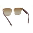 thumbnail image 4 of Womens Rimless Metal Rim Horn Rim Rectangle Designer Fashion Sunglasses Gold Brown - Brown, 4 of 4