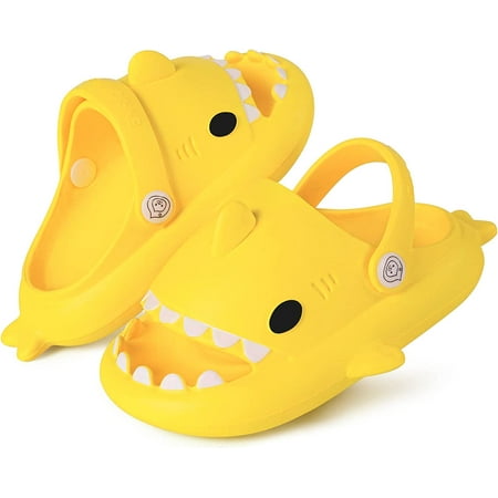 

Kids Shark Slides | Boys Girls Toddlers Cloud Shower Slippers | Cute Cartoon Open Toe Sandals | Cushioned Thick Sole Beach Pool Shoes