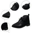 thumbnail image 7 of PU Leather Ankle Boots for Women Pointed Toe Lace up Oxfords Shoes Business Casual Work Booties, 7 of 7
