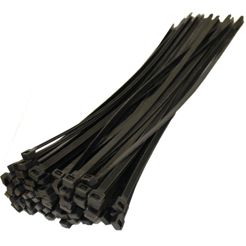 100 X Strong Black Plastic Cable Ties Wraps Fastener 4.8-300mm 