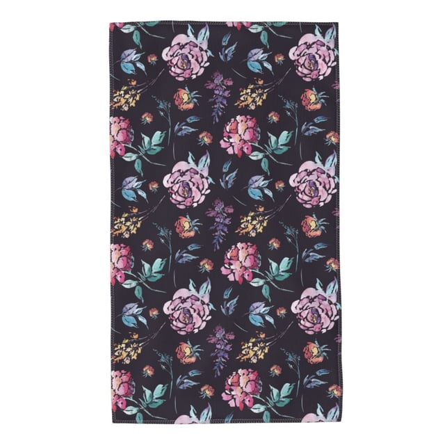 Lsque Roses Flowers Drawing Hand Towel for Bathroom Kitchen Absorbent Soft Home Face Bath Towels 27.5 X 16 Inches Soft Decorative Home Hotel