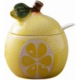 thumbnail image 1 of YISITIAN Fruit Shaped Ceramic Sugar Bowl with Lid and Spoon, Decorative Salt and Pepper Storage Jar for Kitchen Countertop, Creative Condiment Pot Set for Dining Table, Seasoning Container(Yellow), 1 of 6