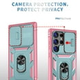 thumbnail image 4 of Military Grade Drop Impact for Samsung Galaxy S24 Ultra Camera Lens Slide Protection Case 360 Metal Rotating Ring Kickstand Holder Armor Shockproof Case For Samsung Galaxy S24 Ultra,
Mint+Pink, 4 of 9