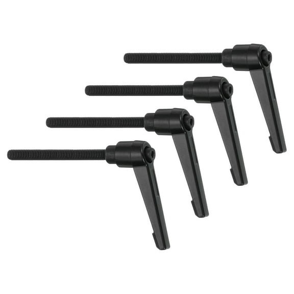 Uxcell 4Pack Clamping Lever Handles, M6 x 60mm Adjustable Knobs Handle Male Thread for Lathe Machinery, Black