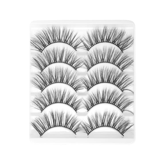 Unique Bargains 5 Pair Soft 3D False Eyelashes for Makeup Black 3D-18