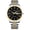 Black with gold accents--business men's style, variant on Men's watch, classic and stylish, ultra-thin, luminous, dual calendar, steel band, waterproof, diamond-embellished, nine-bead solid watch