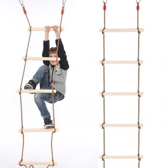 BESTSKY Kids Rope Ladder With Wooden Rungs Rope Ladder Outdoor Indoor Climbing Ladder Swing Toys Children Sport Gift