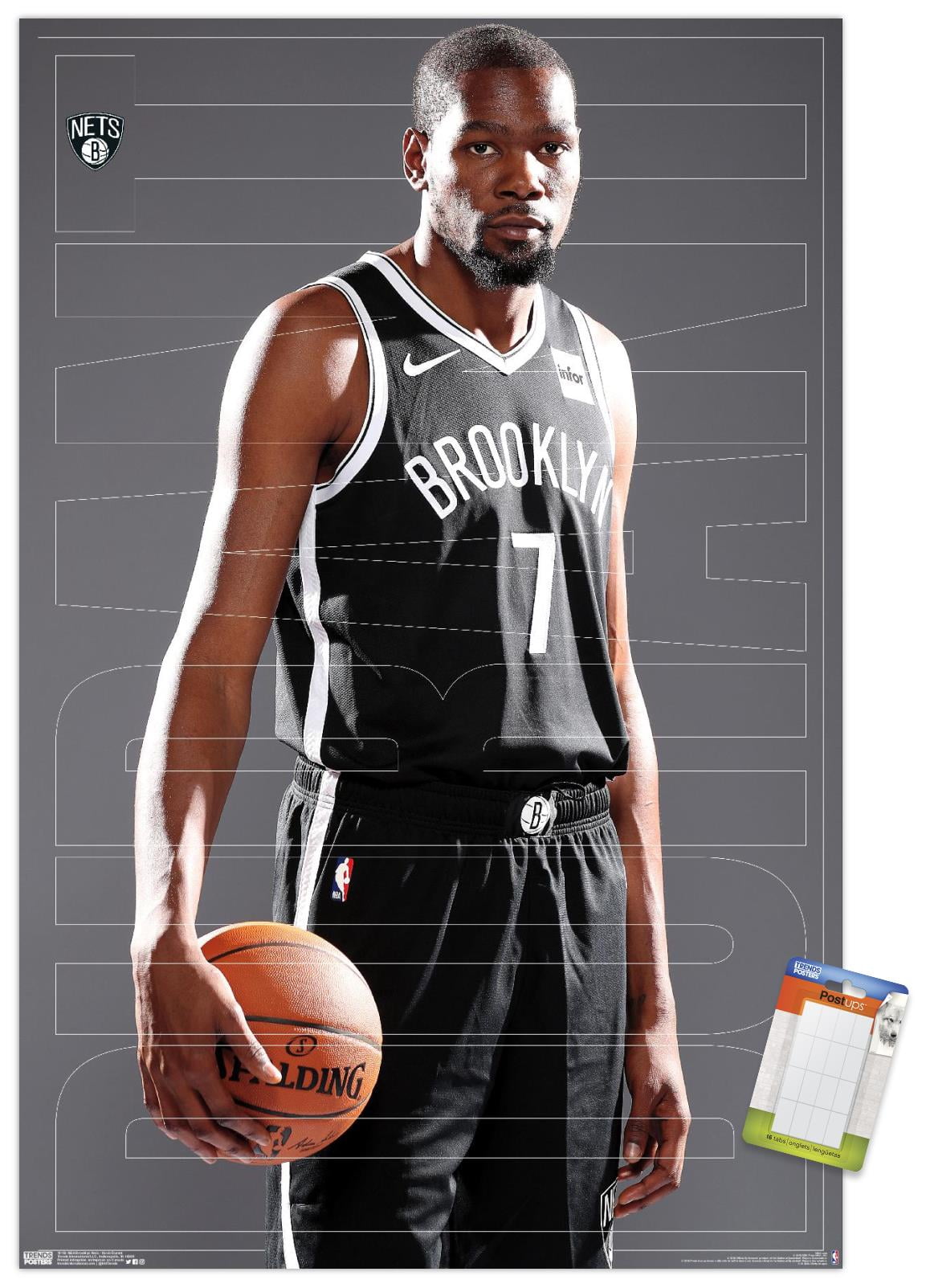NBA Brooklyn Nets - Kevin Durant 19 Wall Poster - Walmart ...
