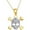 Yellow, variant on Skull With Crossbones Pendant Necklace for Women Round Cut White Diamond 925 Sterling Silver 14K White Gold Finish