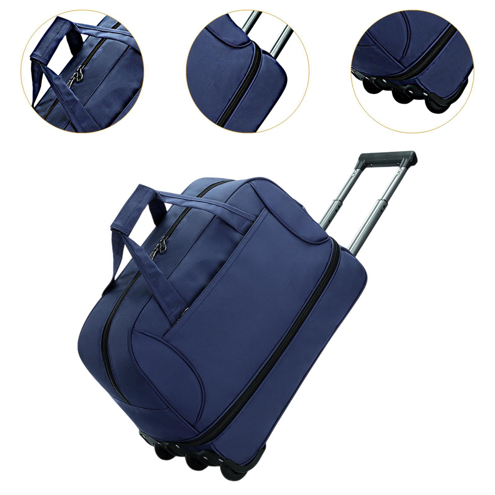 Wzmzjy Rolling Duffel Bag with Wheels Handbag Multifunctional Large Capacity Storage Blue