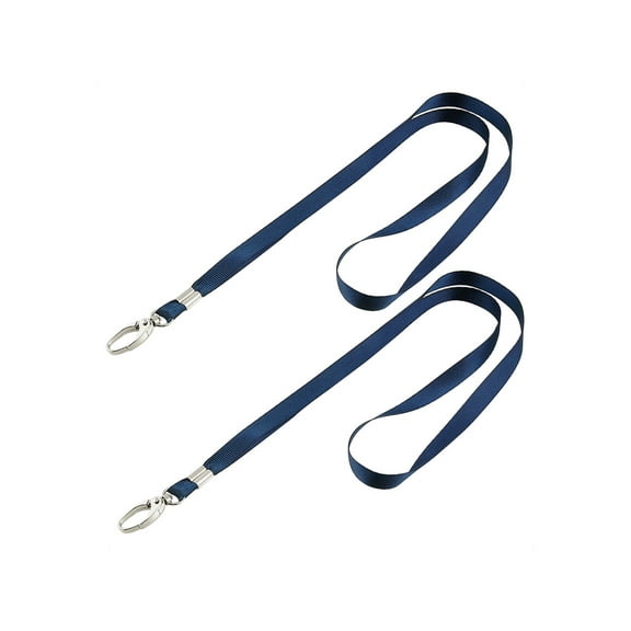 Unique Bargains 2 Pcs Dark Blue Nylon String Keys Card Holding Lanyard 16.1"